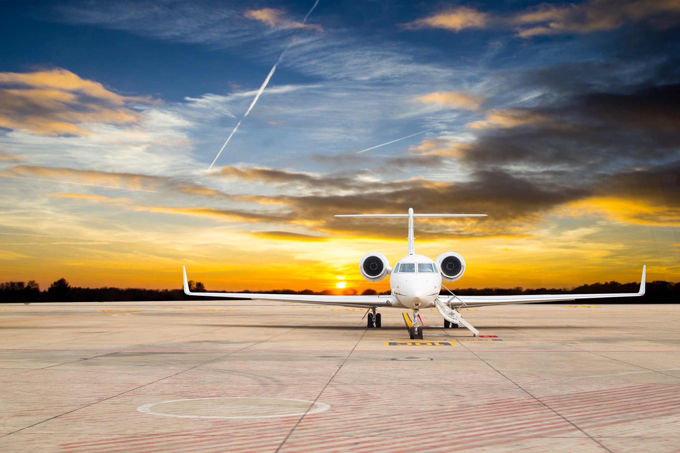 Jet airplane stop